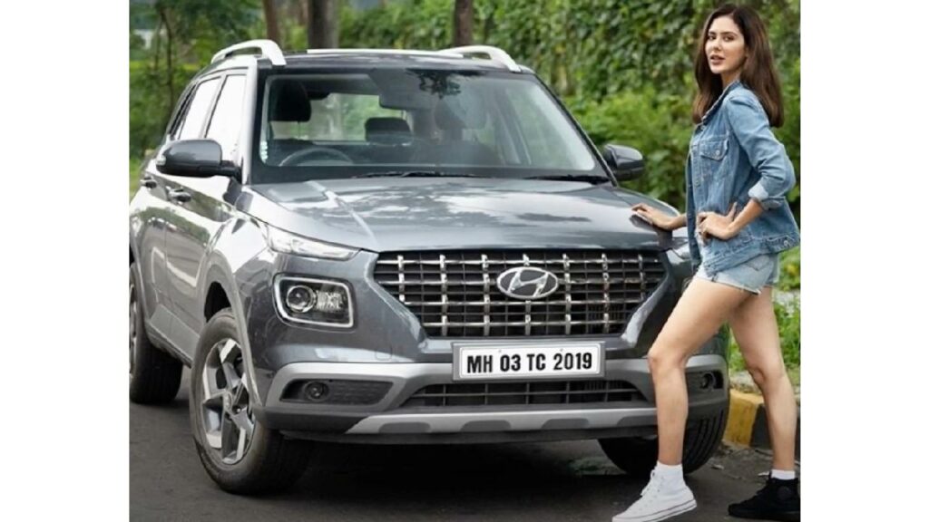 Sonam Bajwa with Hyundai Venue