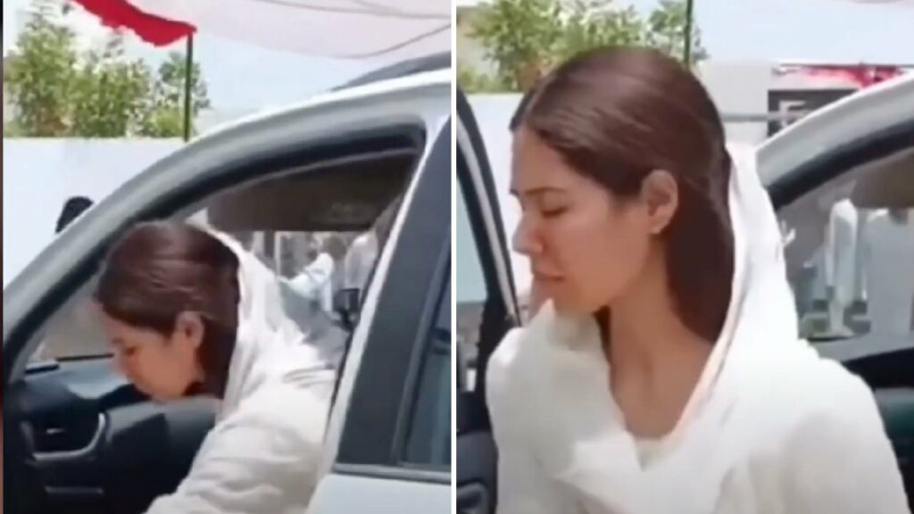 Sonam Bajwa with Toyota Fortuner