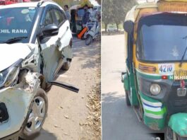 Tata Nexon and Auto Rickshaw Accident