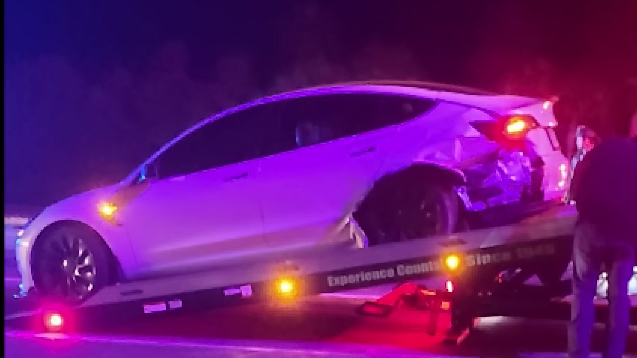 Teenager Hits Tesla Causing Huge Damage