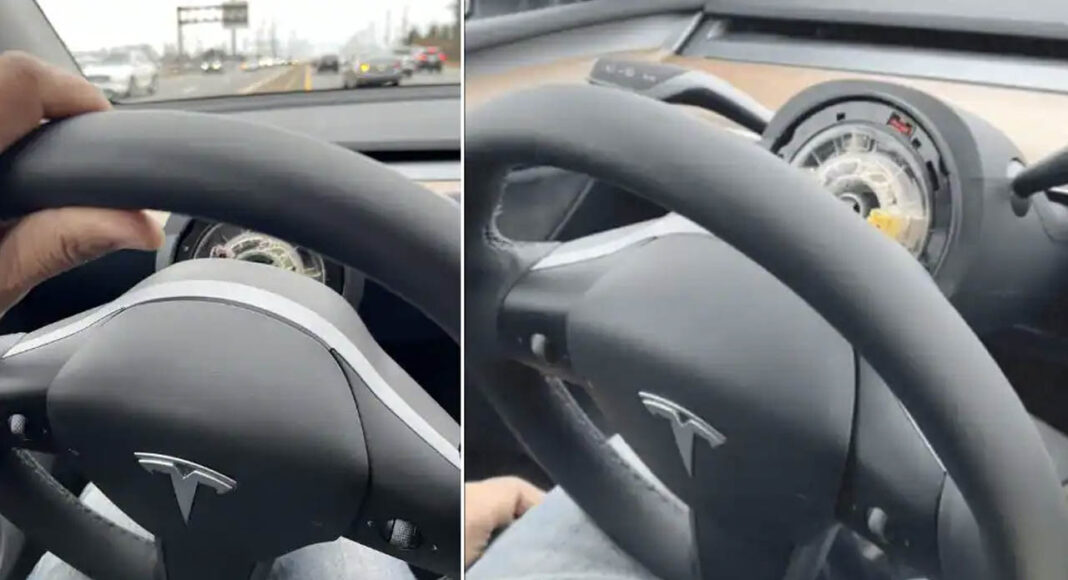 Tesla steering wheel comes off