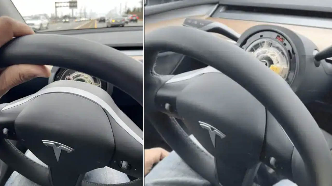 Tesla steering wheel comes off