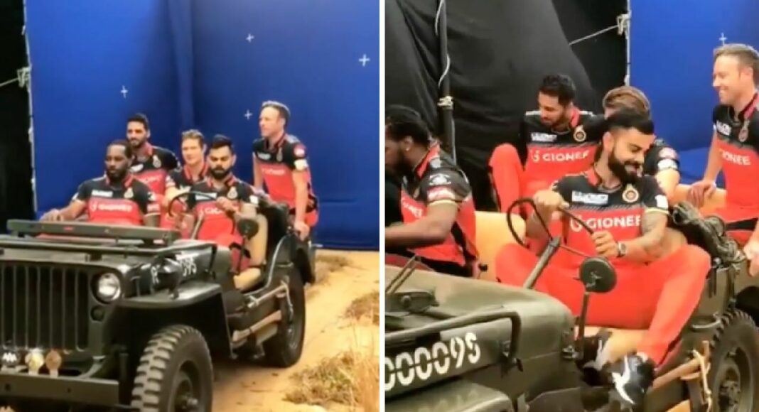 Virat Kohli and RCB Players in Willys Jeep