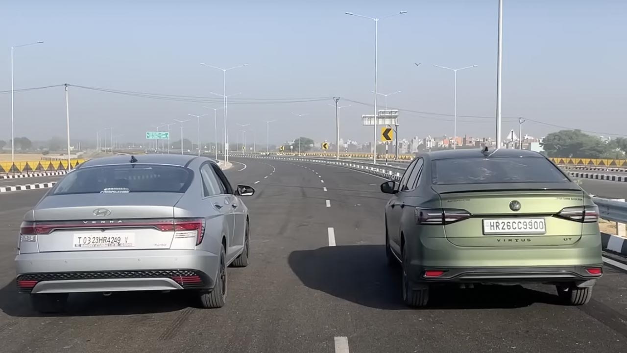 2023 hyundai verna vs vw virtus gt drag race