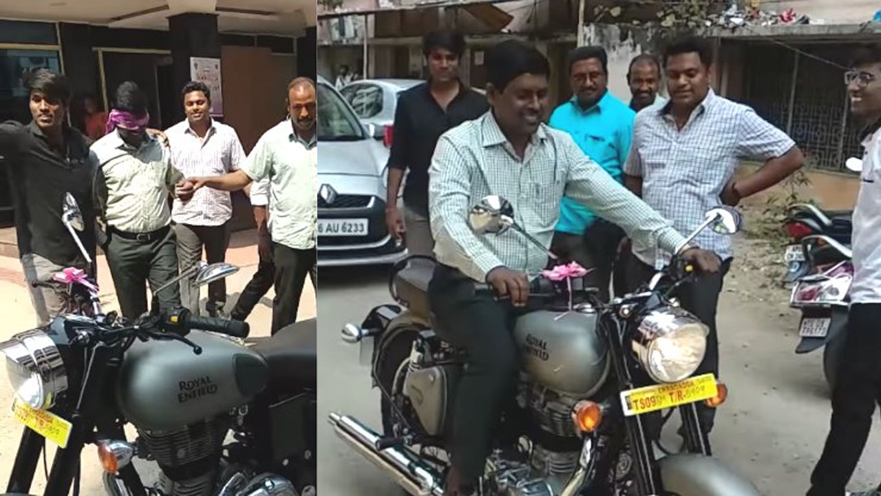 Dad Gets Royal Enfield Motorcycle As A Gift