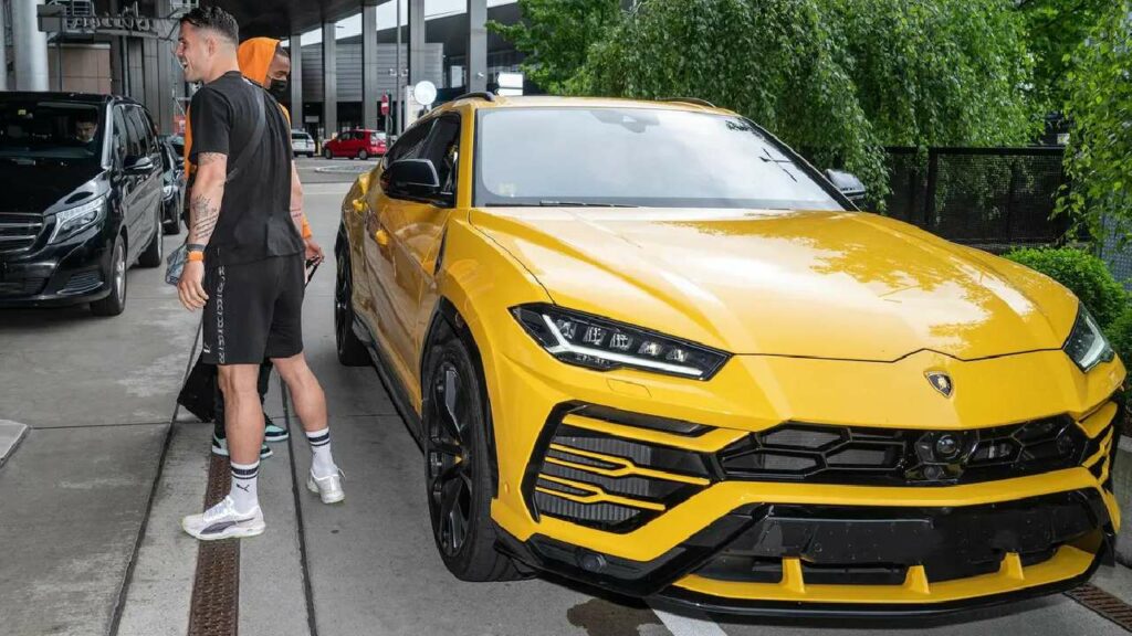 Granit Xhaka with His Lamborghini Urus