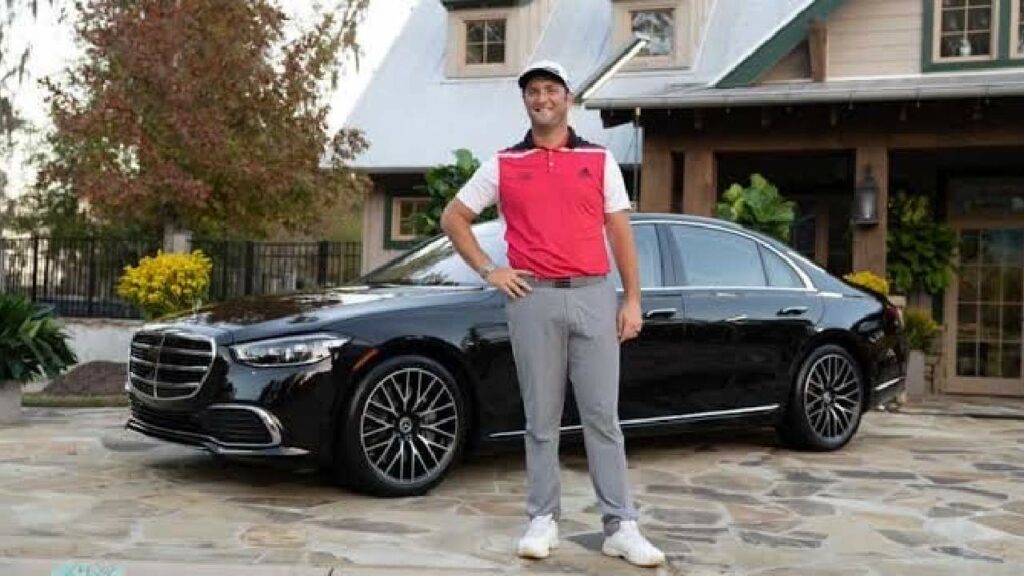 Jon Rahm with His Mercedes S class