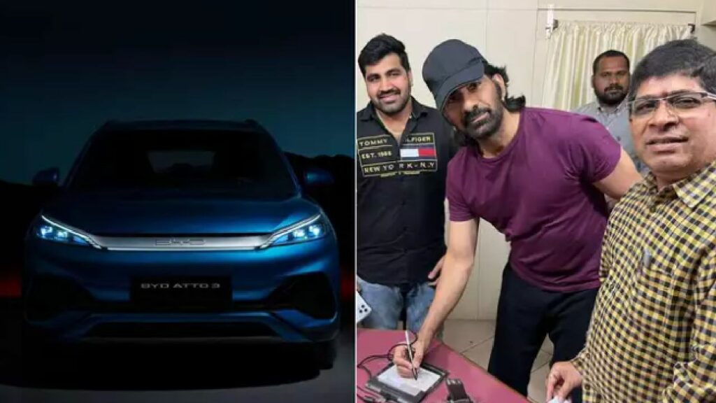 Ravi Teja with BYD Atto 3