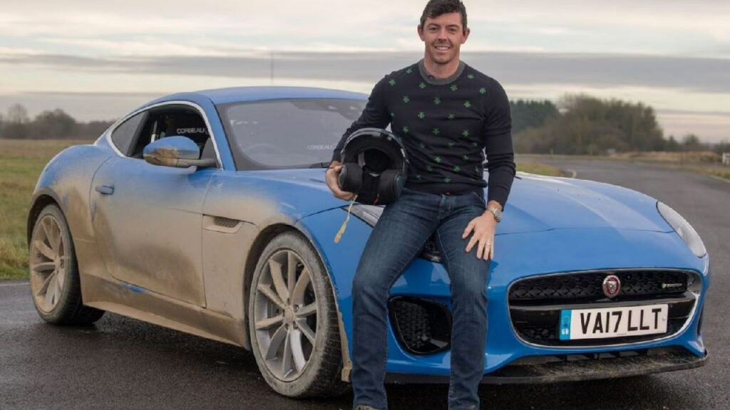 Rory Mcllroy with his Jaguar F-Type
