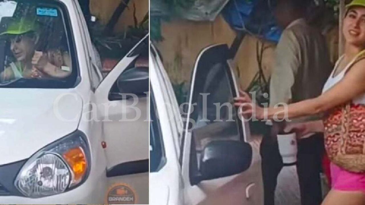 Sara Ali Khan in Maruti Alto 800