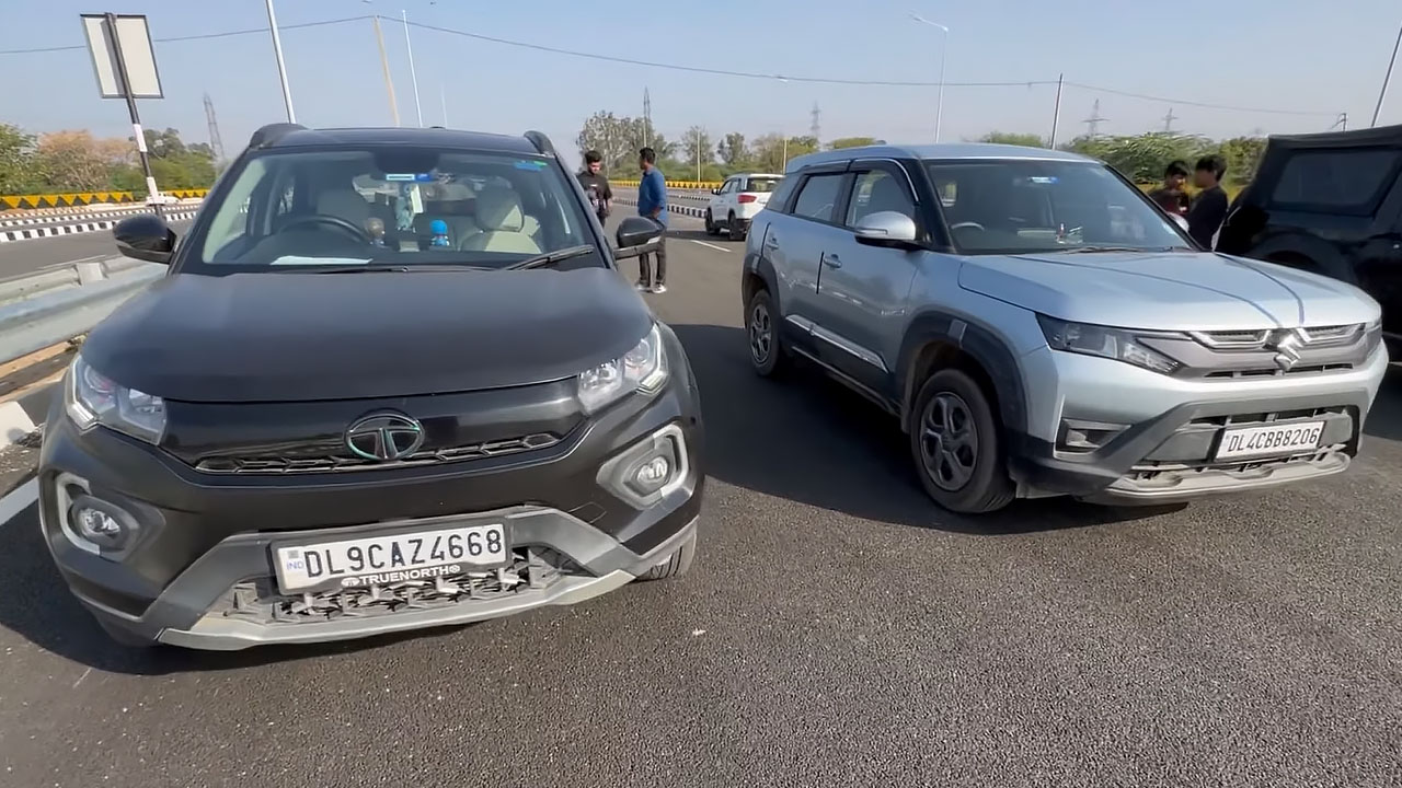 Maruti Brezza Vs Tata Nexon Drag Race - Who Is The Winner?