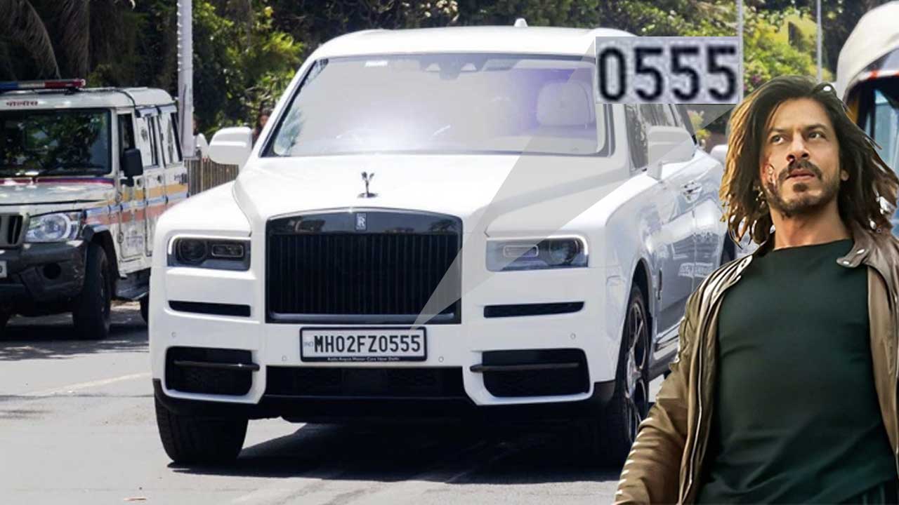 shahrukh khan rolls royce cullinan 555 registration plate