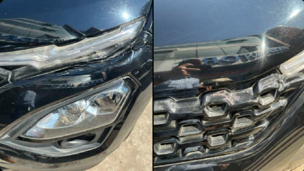 Tata Harrier Bumper and Grille Melt in Bangalore Weather » Car Blog India