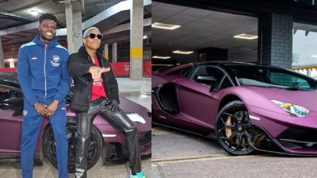 Thoman Partey with His Lamborghini Aventador Svj