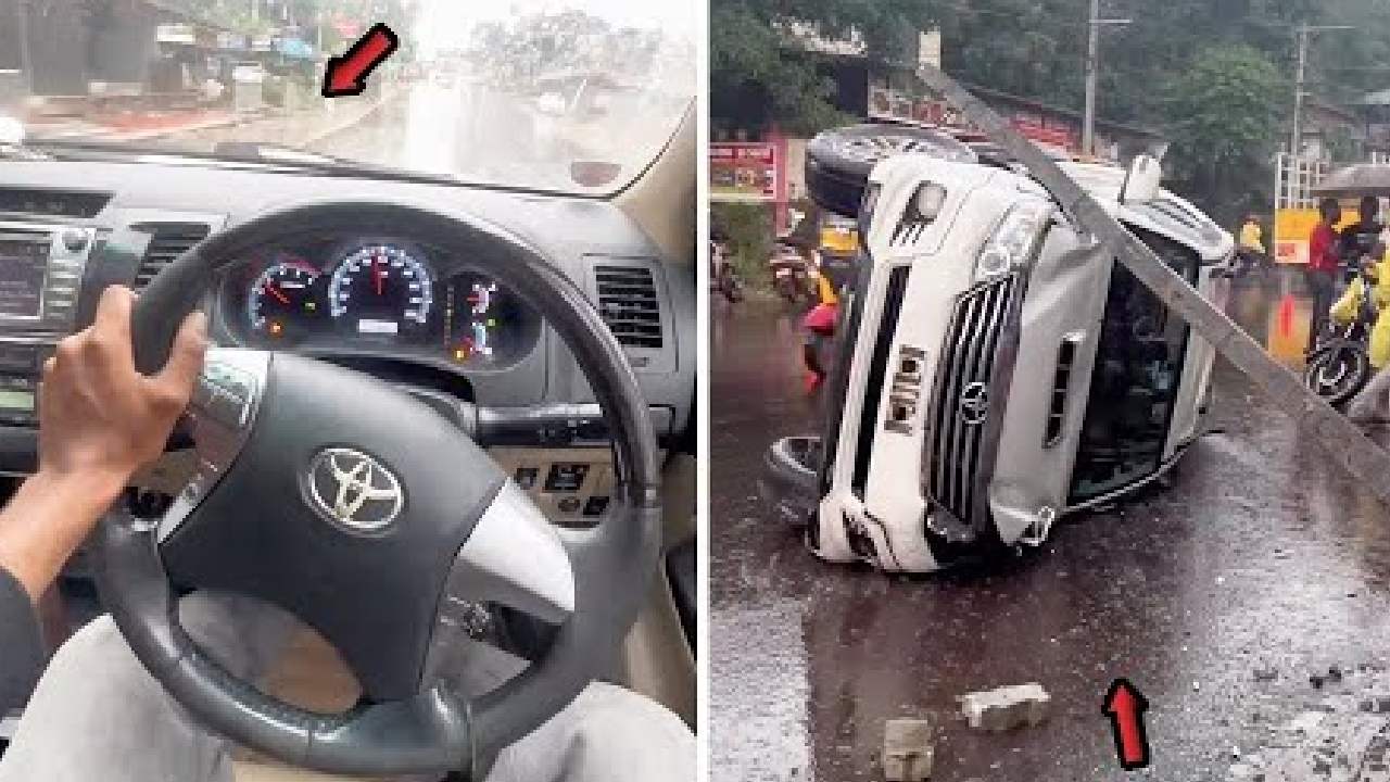 Toyota Fortuner Crashes as Driver Makes Reels