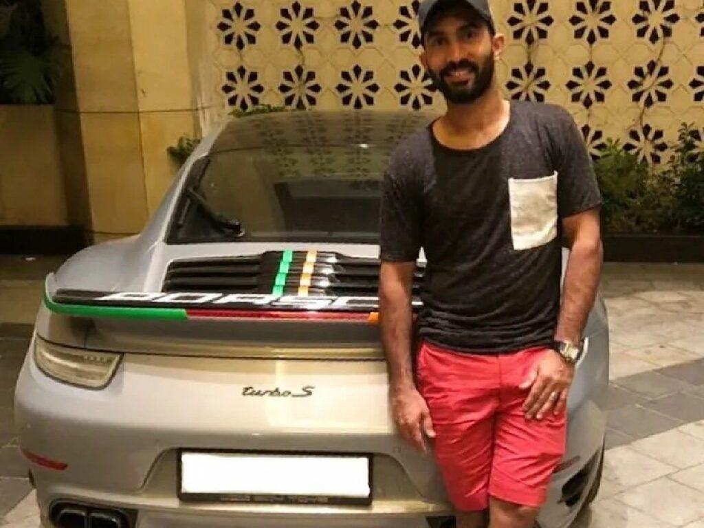 Dinesh Karthik with Porsche Cayman Turbo S