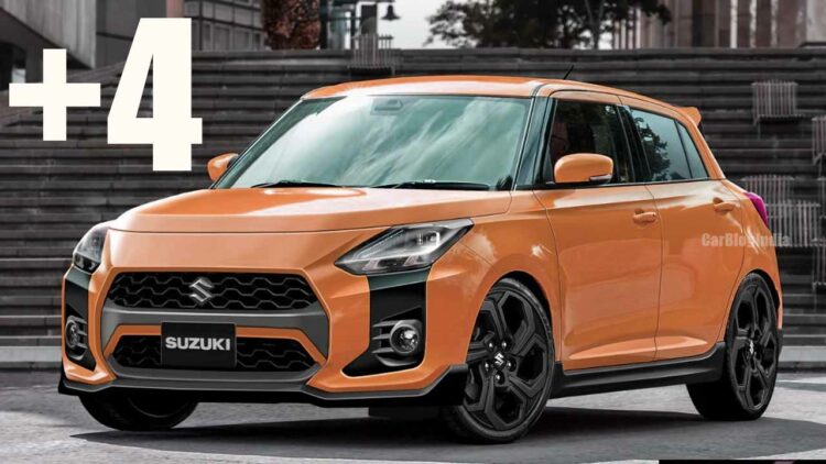 2024 Next gen Maruti Swift Front Three Quarters Rendering