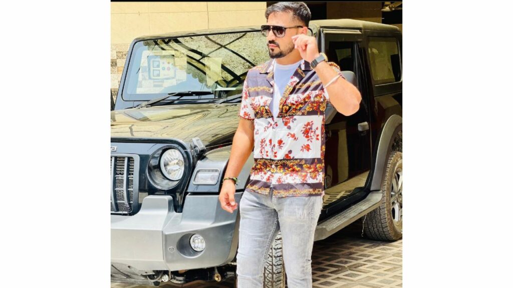 Anmolpreet Singh with His Mahindra Thar