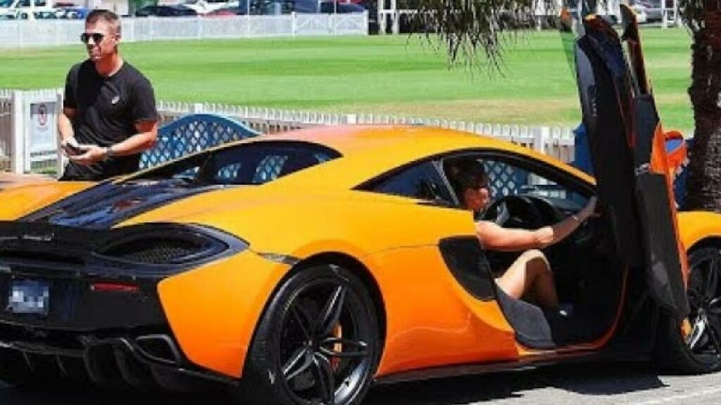 David Warner with Lamborghini Huracan