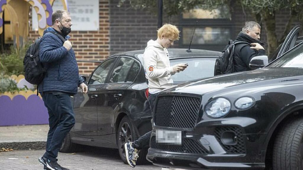 Ed Sheeran with his Bentley Bentayga