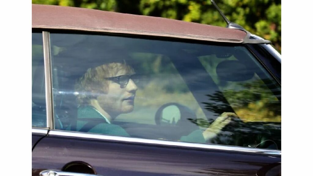 Ed Sheeran with his Mini Cooper S