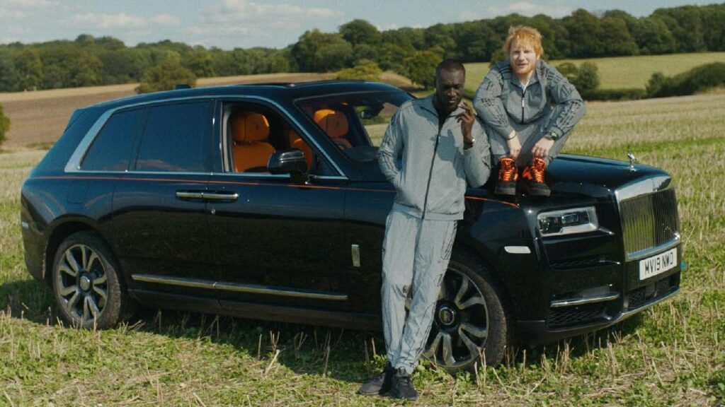 Ed Sheeran with his Rolls Royce Cullinan