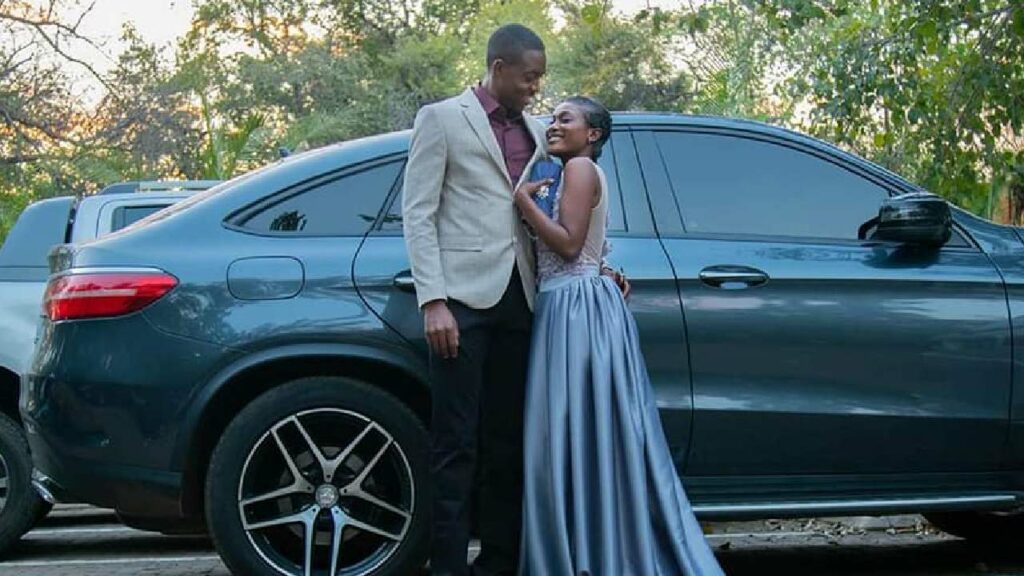 Enock Mwepu with his Mercedes
