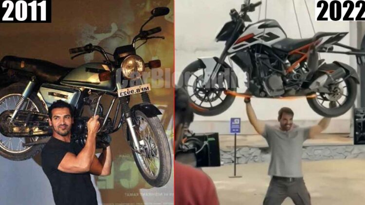 John Abraham lifts motorcycle ktm