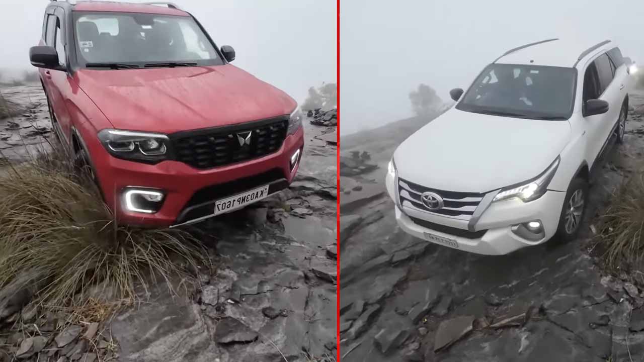 mahindra scorpio n- vs toyota fortuner hill climb