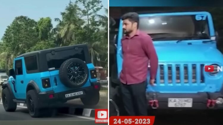 Mahindra Thar Owner Performs Stunts on Road