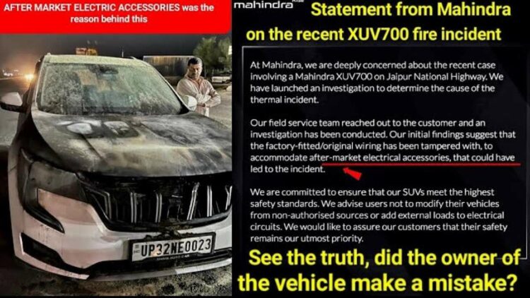 Mahindra Replies to XUV700 Owner Whose SUV Caught Fire