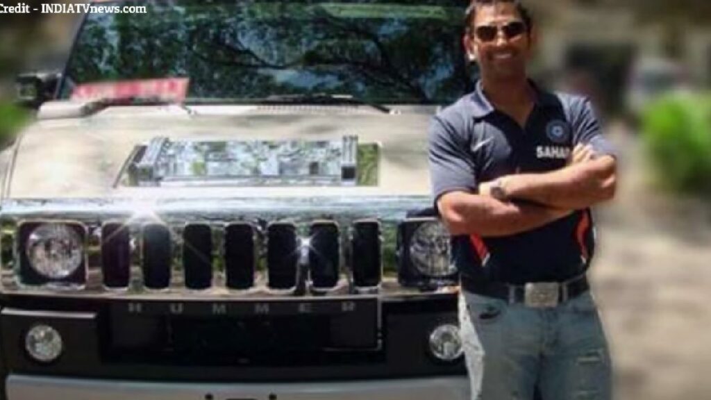 MS Dhoni with Hummer H2