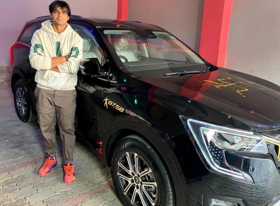 Neeraj Chopra with Mahindra Xuv700