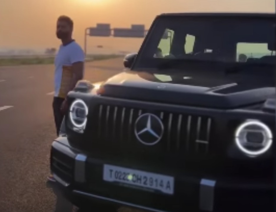 Parmish Verma with His Mercedes Amg G63