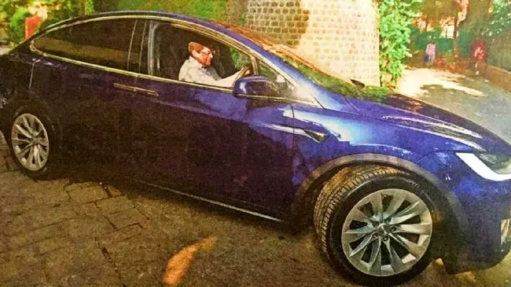 Prashant Ruia in His Tesla Model X