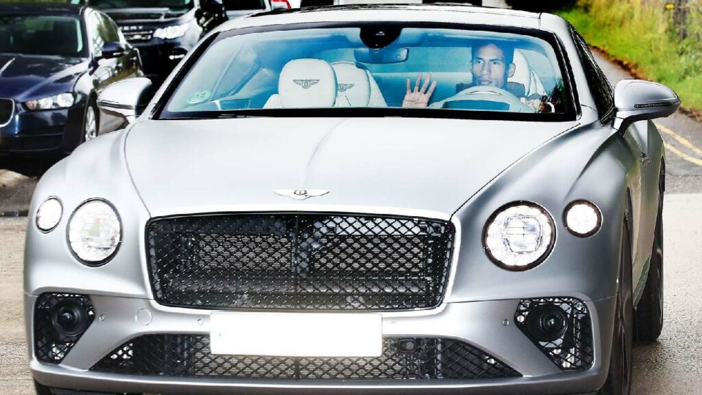 Raphael Varane with His Bentley Continental Gt