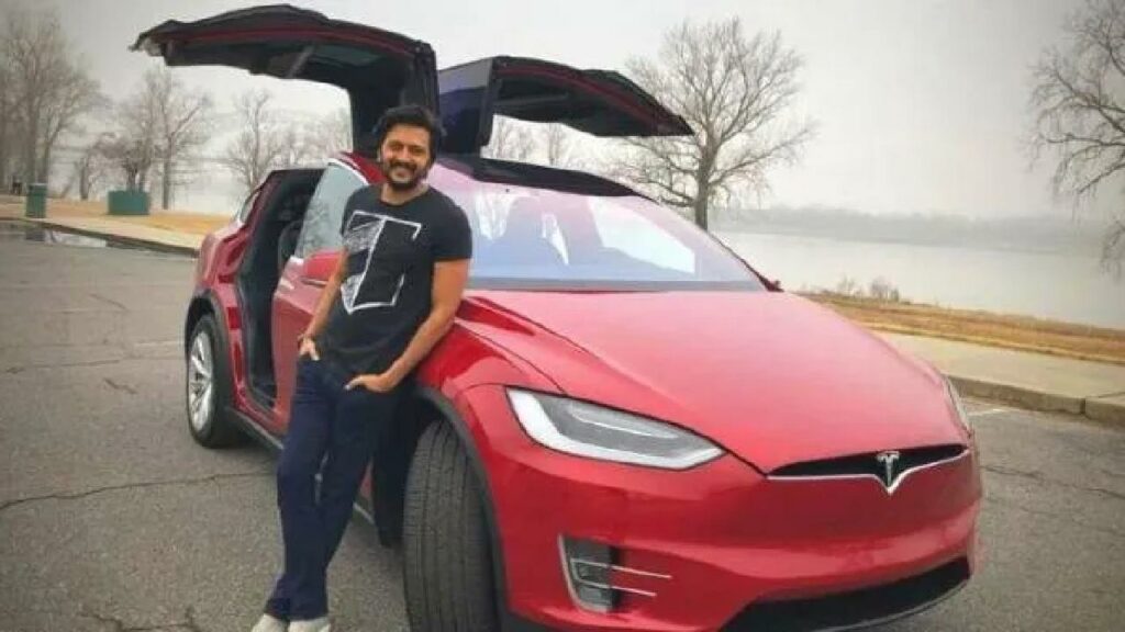 Riteish Deshmukh with His Tesla Model X