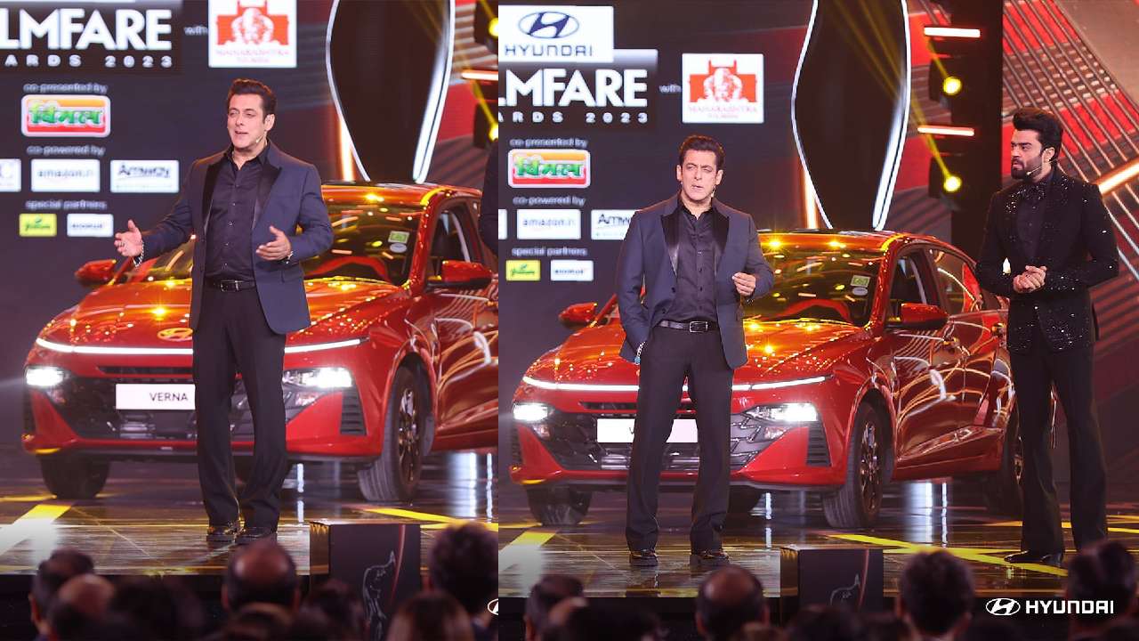 Salman Khan with Hyundai Verna at Filmfare Awards