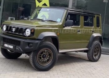 5-door Maruti Jimny olive green