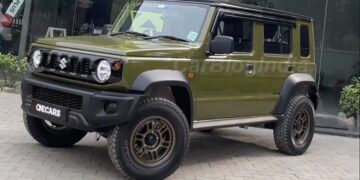 5-door Maruti Jimny olive green