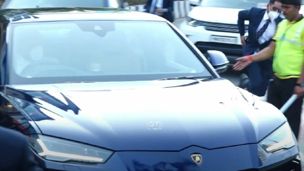 Akash Ambani in his Lamborghini Urus