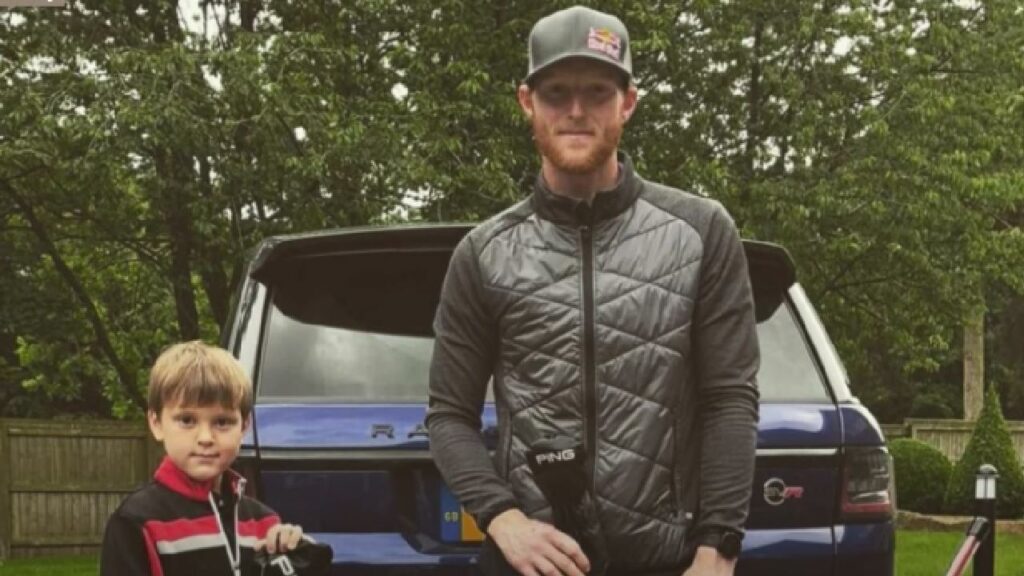 Ben Stokes with Range Rover Sport SVR