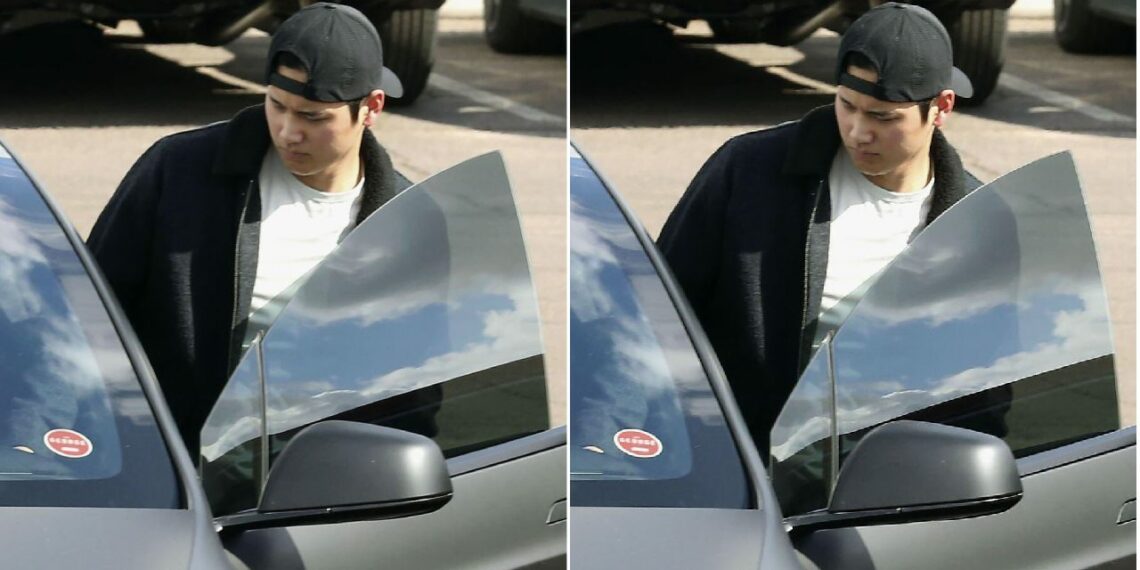 Shohei Ohtani in Tesla Model X