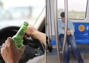 drunk man delhi metro