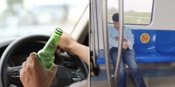 drunk man delhi metro