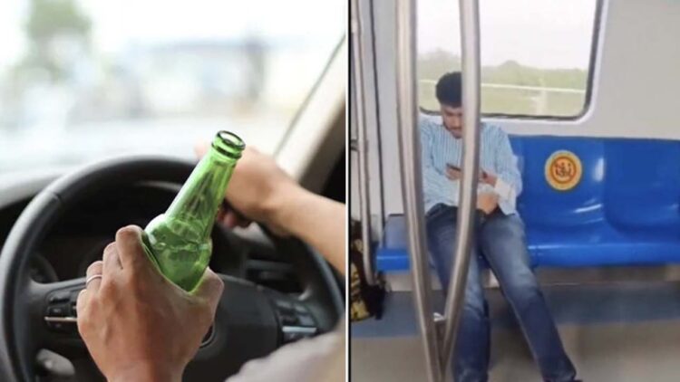 drunk man delhi metro
