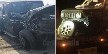 mahindra thar accident maruti jimny