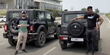 maruti jimny vs mahindra thar drag race