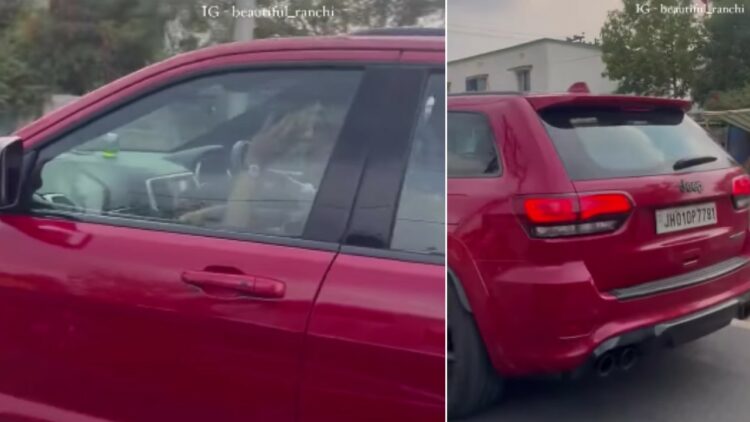 MS Dhoni in Jeep Grand Cherokee