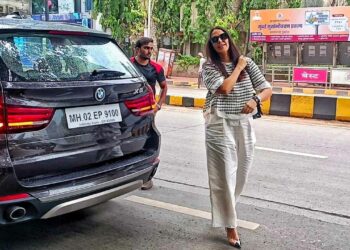 Neha Dhupia in BMW X5